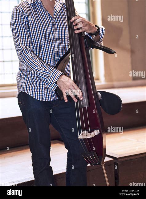 silent electric upright bass double bass  string  played pizzicato stock photo alamy