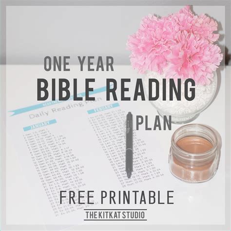 kitkat studio  printable  year bible reading plan