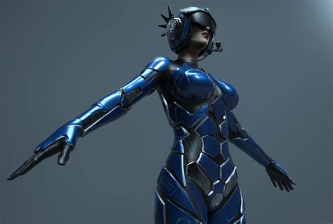sci fi female character 3d model cgtrader