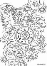 Coloring Pages Adult Steampunk Printable Book Adults Mandala Books Colouring Resolution High Clock Favoreads Sheets Drawings Colorful раскраски Hard Print sketch template