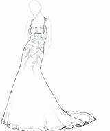 Coloring Dress Pages Wedding Drawing Barbie Fashion Dresses Simple Adults Dressed Models Jar Beautiful Mason Printable Template Deviantart Color Designs sketch template