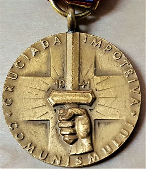 ww romanian crusade  communism service medal axis award jb military antiques