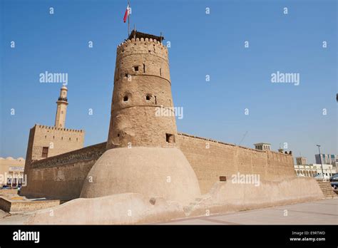 tower   al fahidi fort  dubai museum al fahidi street bur dubai uae stock