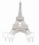 Coloring Pages Paris Eiffel Tower sketch template