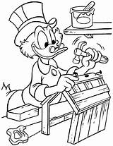 Coloring Ducktales Scrooge Uncle Pages Printable sketch template