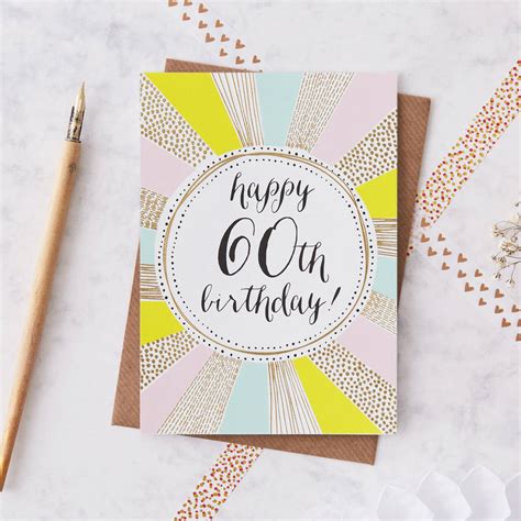 60th Birthday Foiled Greetings Card By Jessica Hogarth