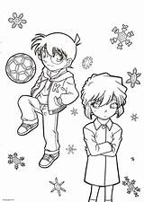 Conan Detective Cartoni コナン Haibara 塗り絵 ぬりえ 名探偵 Stampare Animati 無料 Cartone Animato Neige Kaito Kudo Fabio sketch template