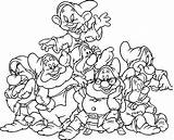 Dwarfs Snow Seven Coloring Pages Popular Book sketch template