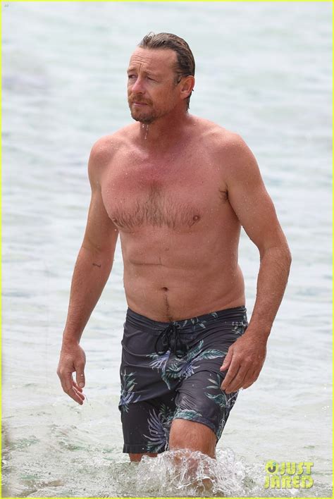 Full Sized Photo Of Simon Baker Looks Fit Going For A Dip In The Ocean