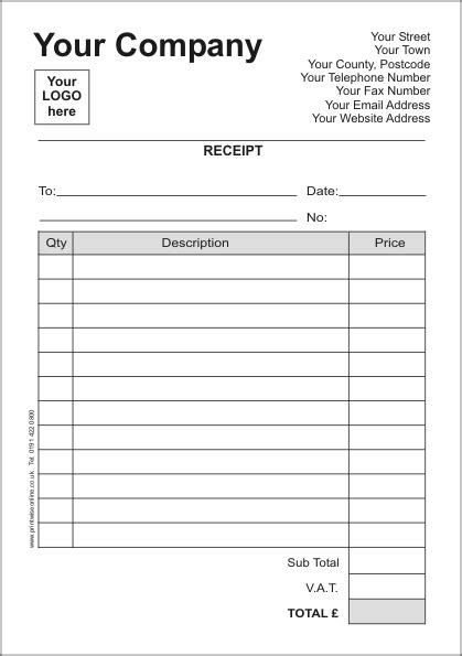 receipt book template  printable receipt template redundancy