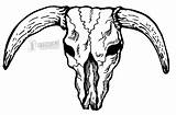 Cow Longhorn Skulls Stencils sketch template