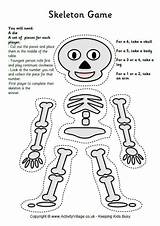 Skeleton Printable Coloring Pattern Preschool Craft Worksheets Crafts sketch template