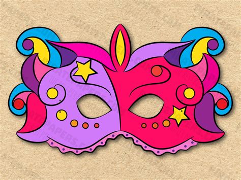 fairy masks printable color coloring paper diy  kids  adults