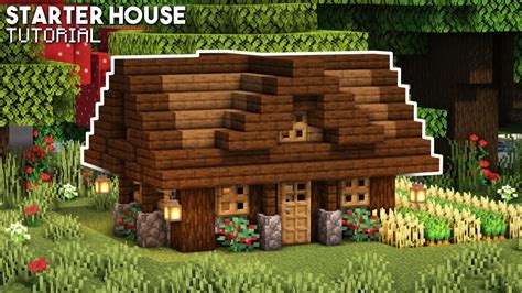 minecraft   build  survival starter house small cottage tutorial youtube