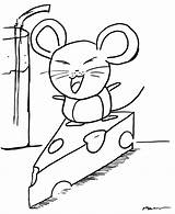 Coloring Mouse Cheese Pages Animals Anime Popular sketch template