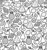 Doodle Fruits Pattern Vector Fruit Coloring Cute Doodles Drawing Color Pages Drawings Easy Vectorstock Patterns Kawaii Food Sheets Adult Simple sketch template