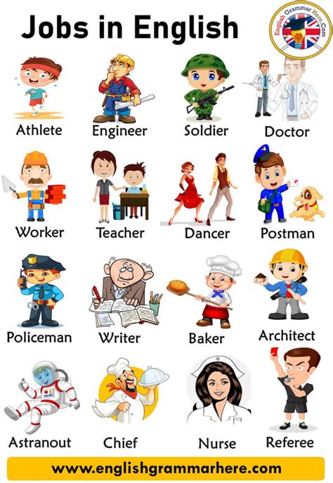 jobs  occupations names  pictures  english english grammar