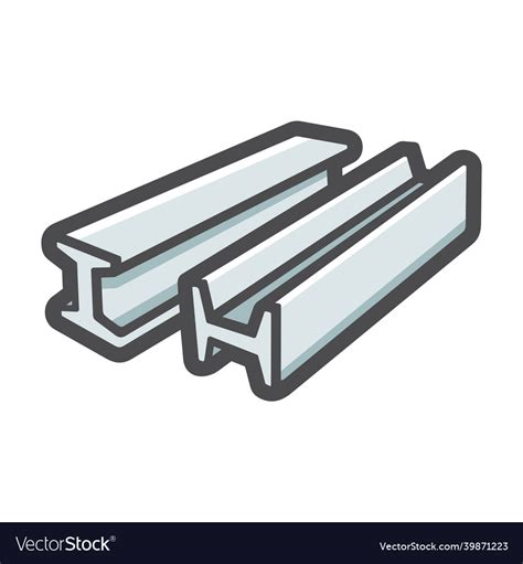 steel bar metal rolled rail icon cartoon vector image
