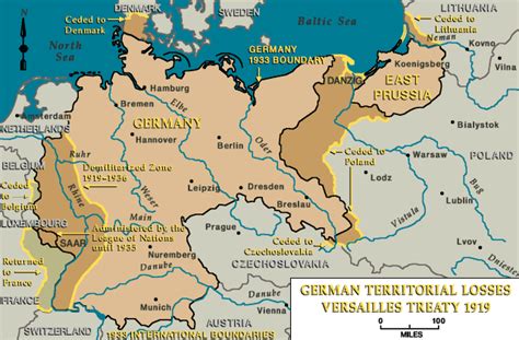 le perdite territoriali tedesche dopo il trattato di versailles 1919