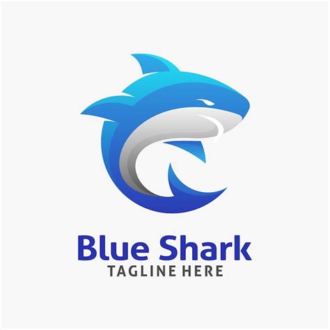 premium vector blue shark logo design