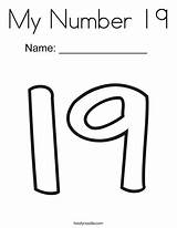 Number 19 Coloring Nineteen Worksheets Twistynoodle Preschool Color Pages Noodle Twisty Practice Writing Word Kids Print Activities Trace Ll Numbers sketch template
