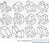 Isometric Drawing Exercises Orthographic Worksheets Pdf Technical Sketching Engineering Practice Examples Dimensioning Google Drawings Cube Dimensions Symbols 3d Shapes Basic sketch template