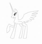Coloring Alicorn Base Stallion Template sketch template