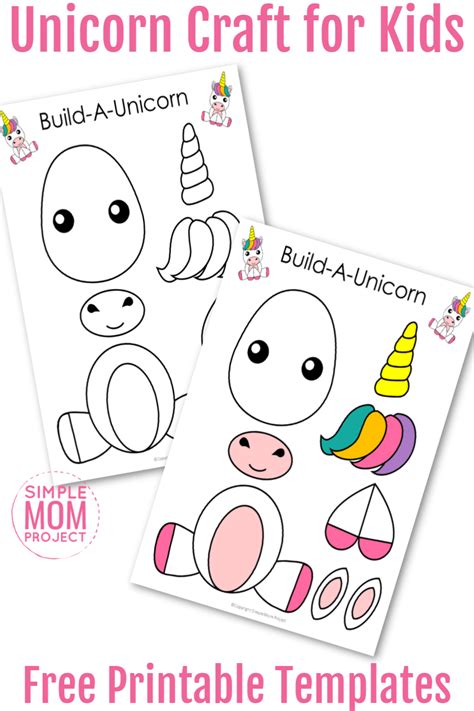 printable unicorn craft  kids simple mom project