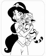 Jasmine Coloring Pages Disney Princess Tiger Baby Cartoon Aladdin Cliparts Print Kids Kid Coloriage Colorier Colouring Color Printable Worksheets Tigers sketch template