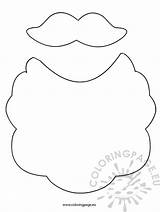 Mustache Santa Beard Claus Coloring Pages Make Balloons Anchor Template Cut Clipart Clip sketch template