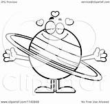 Saturn Venus Coloring Planet Cartoon Loving Clipart Outlined Vector Thoman Cory Getcolorings sketch template