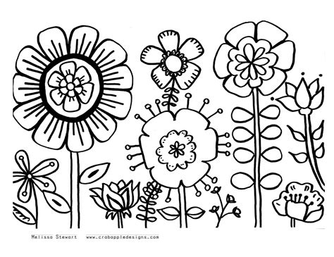 hard flower colouring pages