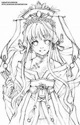 Lineart Hana Hime Kawaii Svg Colouring Adulte Dxf Coiffures Thérapie sketch template