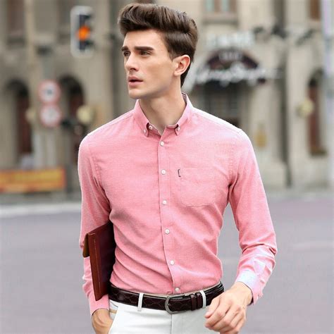 Buy Spring Oxford Shirt Mens Long Sleeves No Hot