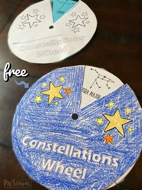constellations  kids printable wheel
