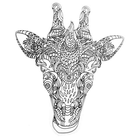 giraffe coloring pages  adults zentangle art