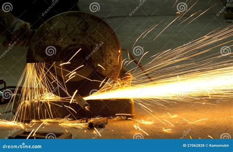 cutting steel  machine  cutting steel stock photo image