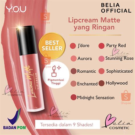 jual belia you basic collection luscious matte lip cream all day matte