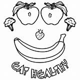 Healthy Coloring Food Pages Kids Foods Eating Body Nutrition Eat Drawing Printable Smiling Heart Health Parts Color Clipart Print Good sketch template