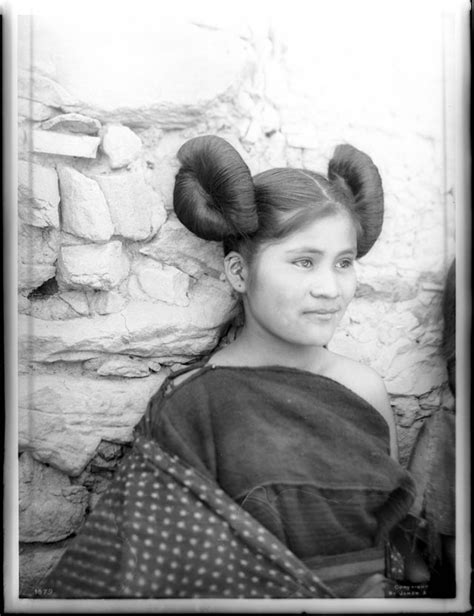 Hopi Indian Maiden With Traditional Hairstyle Oraibi 1901 Native