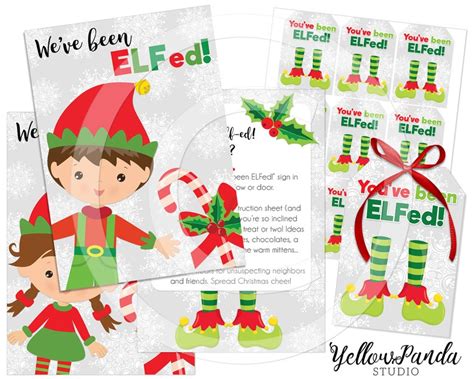 youve  elfed christmas printable elf kit etsy