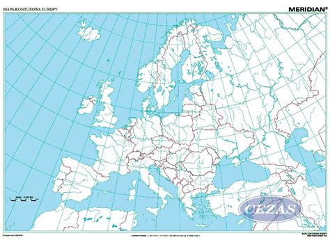 mapa scienna europy konturowa mer