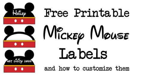 mickey mouse labels  printable paper trail design