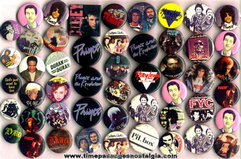 50 mixed 1980s music band pin back buttons tpnc