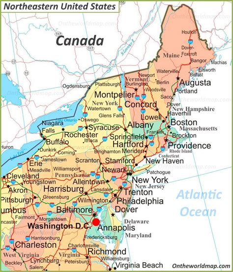 map  northeastern united states