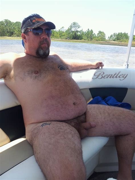 chubby bear boating naked with cock out chubby cum