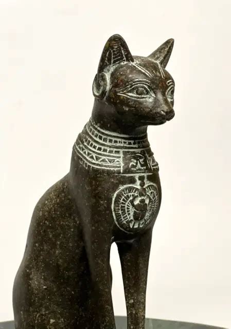 ancient egyptian antiques bastet cat statue egypt goddess granit stone