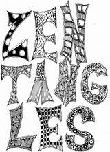 Zentangle Letters Zentangles Tangle sketch template