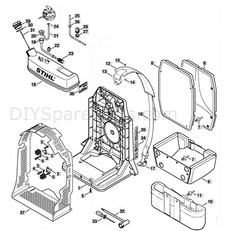 stihl br  backpack blower br  parts diagram backplate