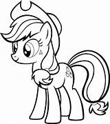 Coloring Pony Little Applejack Pages Unicorn sketch template